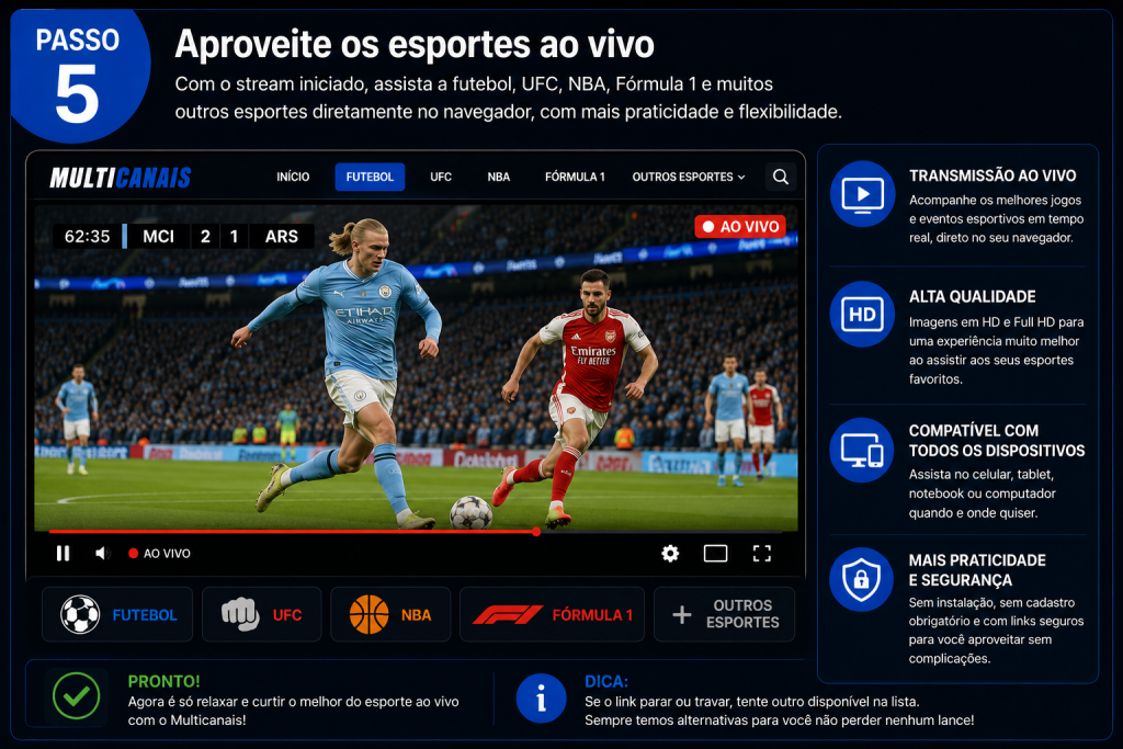 Passo 5 Aproveite os esportes ao vivo online