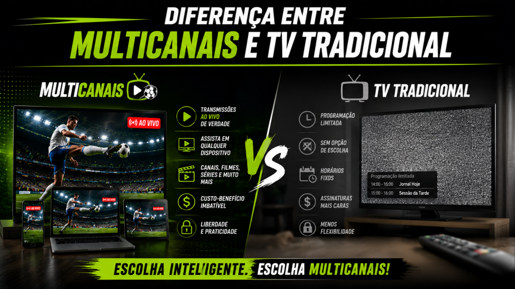 Diferença entre Multicanais e TV tradicional